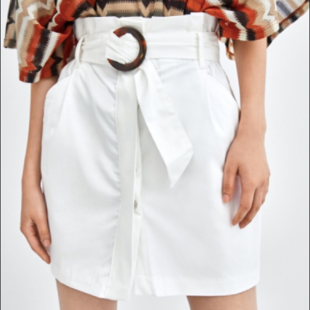 NEW! Zara Paperbag Buckle Waist Mini Skirt